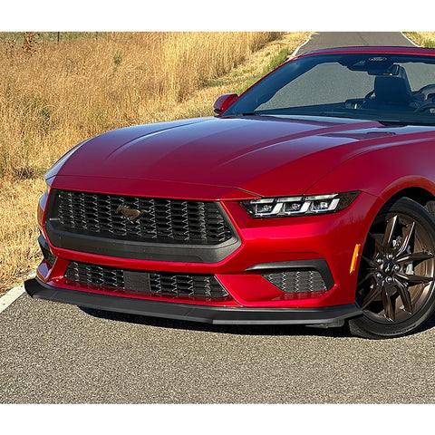 For 2024-2025 Ford Mustang ECO Matt Black Front Bumper Lip Spoiler Splitter   3pcs