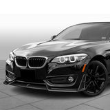 For 2014-2021 BMW 2-Series F22 F23 Base Painted Black Front Bumper Lip Spoiler  5pcs