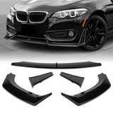 For 2014-2021 BMW 2-Series F22 F23 Base Painted Black Front Bumper Lip Spoiler  5pcs