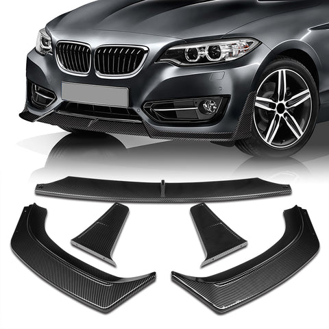 For 2014-2021 BMW 2-Series F22 F23 Base Carbon Painted Front Bumper Lip Spoiler  5pcs