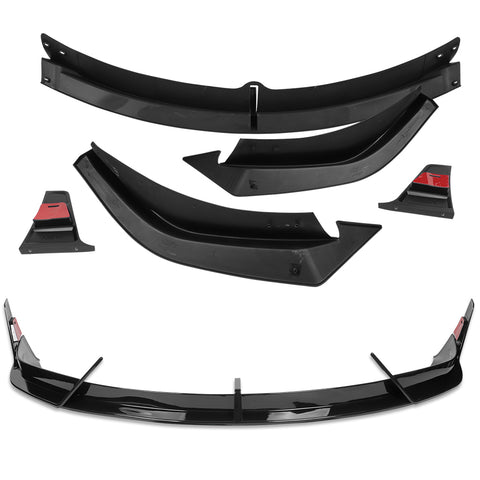 For 2016-2021 Tesla Model X Painted Black Front Bumper Lip Splitter Spoiler  3pcs