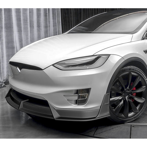 For 2016-2021 Tesla Model X Matt Black Front Bumper Lip Splitter Spoiler Bodykit  3pcs