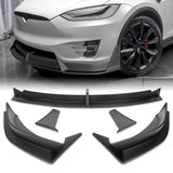 For 2016-2021 Tesla Model X Matt Black Front Bumper Lip Splitter Spoiler Bodykit  3pcs