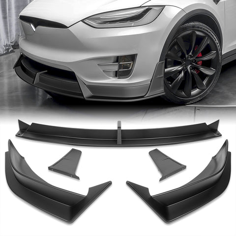 For 2016-2021 Tesla Model X Matt Black Front Bumper Lip Splitter Spoiler Bodykit  3pcs