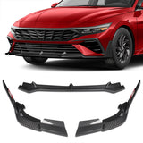 For 2024-2025 Hyundai Elantra Base Carbon Painted Front Lower Bumper Lip Spoiler  3pcs