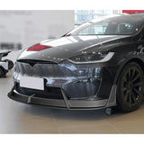 For 2022-2025 Tesla Model X Matt Black Front Bumper Lip Splitter Spoiler Bodykit  5 pcs