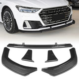 For 2019-2024 Audi A7 S7 S-Line Carbon Painted Front Bumper Lip Splitter Spoiler  3pcs