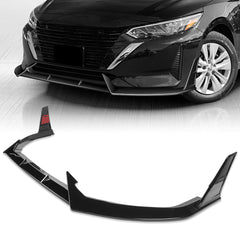 For 2024-2025 Nissan Sentra Painted Black Front Bumper Lip Splitter Spoiler 5pcs  3pcs