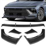 For 2024-2025 Hyundai Sonata Base Carbon Look Front Bumper Lip Splitter Spoiler  3pcs