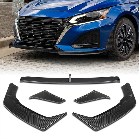 For 2023-2025 Nissan Altima Carbon Painted Front Bumper Lip Splitter Spoiler  5pcs