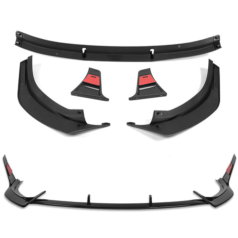 For 2024-2025 Hyundai Sonata N-Line Painted Black Front Lower Bumper Lip Spoiler  5pcs