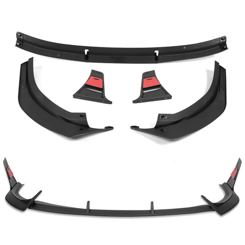 For 2024-2025 Hyundai Sonata N-Line Matt Black Front Bumper Lip Splitter Spoiler  5pcs