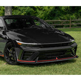 or 2024-2025 Hyundai Elantra N-Line Painted Black Front Bumper Lip Spoiler  5pcs