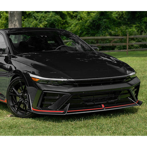 or 2024-2025 Hyundai Elantra N-Line Painted Black Front Bumper Lip Spoiler  5pcs