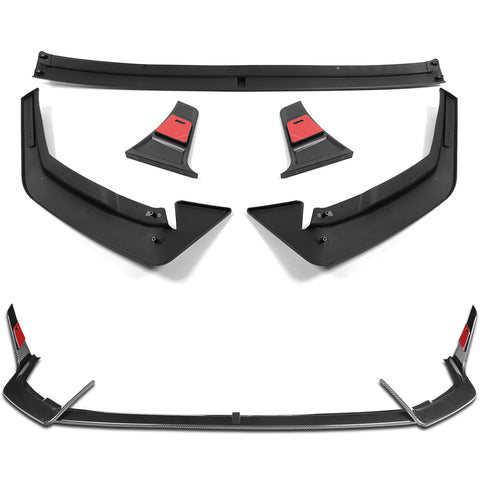 For 2024-2025 Hyundai Elantra N-Line Carbon Painted Front Bumper Lip Spoiler  5pcs