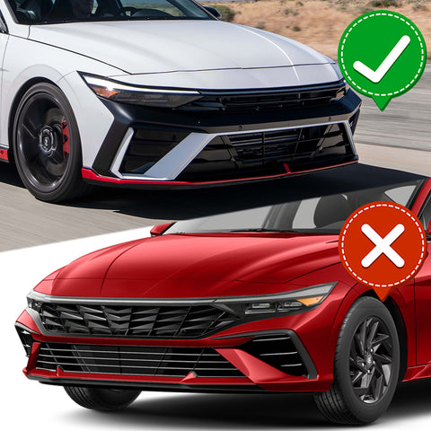 For 2024-2025 Hyundai Elantra N-Line Carbon Painted Front Bumper Lip Spoiler  5pcs