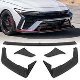 For 2024-2025 Hyundai Elantra N-Line Black Front Bumper Lip Splitter Spoiler  5pcs