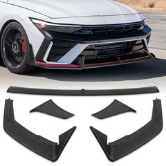 For 2024-2025 Hyundai Elantra N-Line Black Front Bumper Lip Splitter Spoiler  5pcs