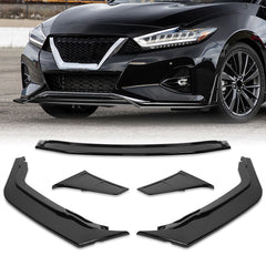 For 2019-2024 Nissan Maxima Painted Black Front Bumper Lip Splitter Spoiler  5pcs