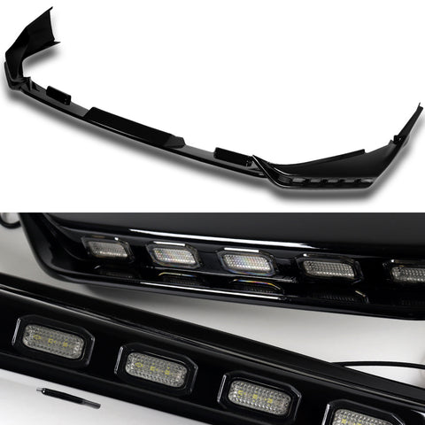 For 2025-2026 Camry SE XSE Painted Black Front Bumper Lip LED Sequential Lights  3pcs