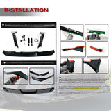 For 2025-2026 Camry SE XSE Painted Black Front Bumper Lip LED Sequential Lights  3pcs