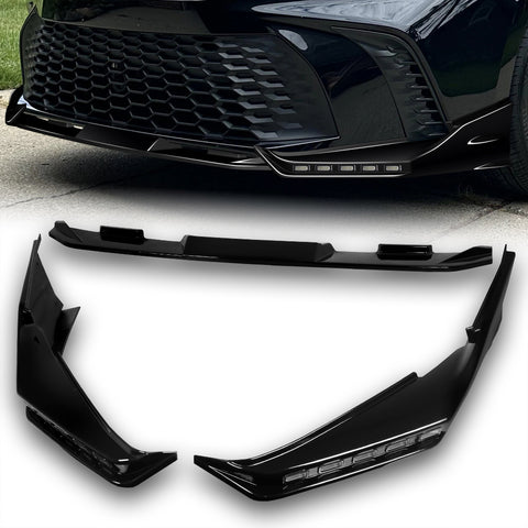 For 2025-2026 Camry SE XSE Painted Black Front Bumper Lip LED Sequential Lights  3pcs