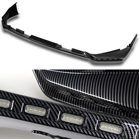 For 2025-2026 Camry SE XSE Carbon Painted Front Bumper Lip LED Sequential Lights  3pcs