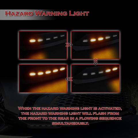 For 2025-2026 Camry SE XSE Carbon Painted Front Bumper Lip LED Sequential Lights  3pcs