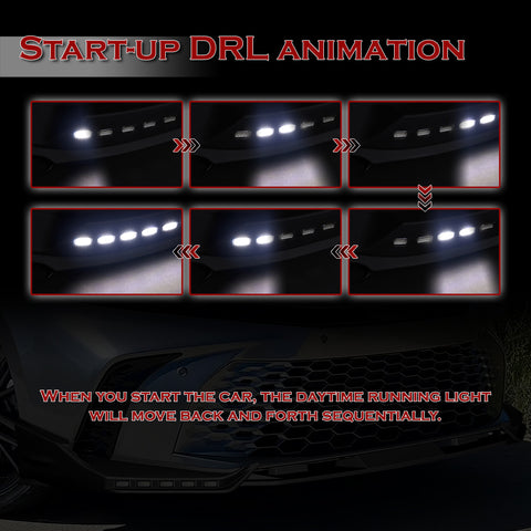 For 2025-2026 Camry SE XSE Carbon Painted Front Bumper Lip LED Sequential Lights  3pcs