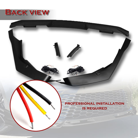 For 2025-2026 Camry SE XSE Black Front Bumper Lip LED Sequential Running Lights  3pcs