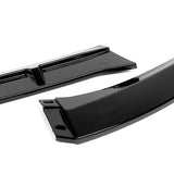 For 2017-2018 Audi A4 B9 STP-Sty Painted Black Front Bumper Splitter Spoiler Lip + 59" x 4" Universal Painted Black Side Skirt Extension Rocker Splitters Lip 9pcs