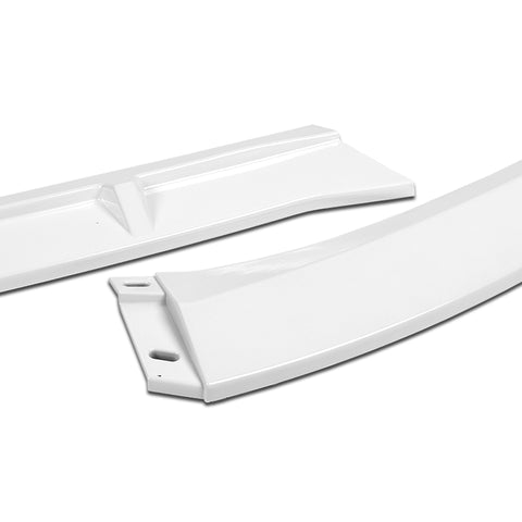 For 2017-2018 Audi A4 B9 STP-Sty Painted White Front Bumper Splitter Spoiler Lip + 86" x 4" Universal Painted White Side Skirt Extension Rocker Splitters Lip 9pcs