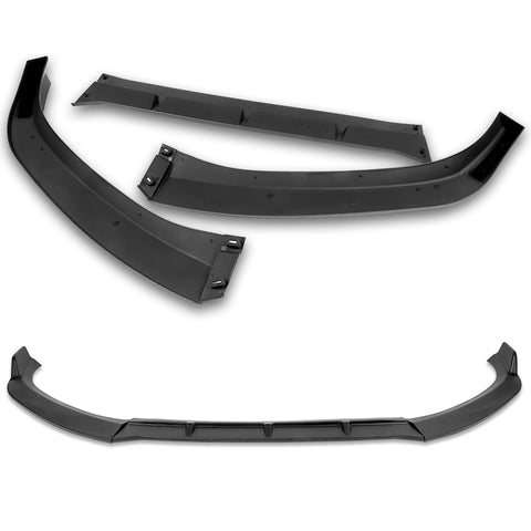 For 2017-2018 Audi A4 B9 STP-Style Matt Black Front Bumper Splitter Spoiler Lip + 59" x 4" Universal Black Side Skirt Extension Rocker Splitters Diffuser Lip 9pcs