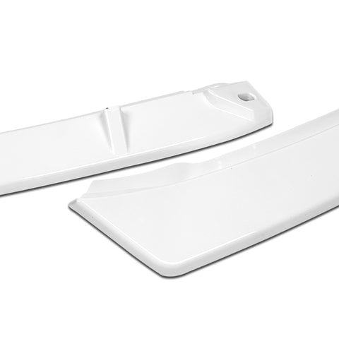 For 2012-2015 Volkswagen VW Passat Sedan Painted White Front Bumper Spoiler Lip + 86" x 4" Universal Painted White Side Skirt Extension Rocker Splitters Lip 9pcs