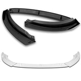 For 2012-2015 Volkswagen VW Passat Sedan Painted White Front Bumper Spoiler Lip + 86" x 4" Universal Painted White Side Skirt Extension Rocker Splitters Lip 9pcs