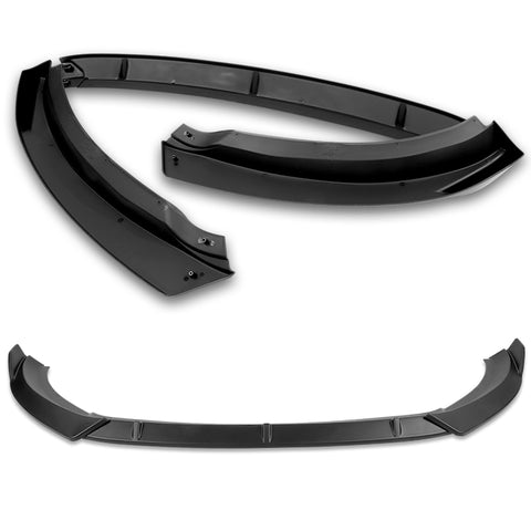 For 2012-2015 Volkswagen VW Passat Sedan Matt Black Front Bumper Spoiler Lip + 59" x 4" Universal Black Side Skirt Extension Rocker Splitters Diffuser Lip 9pcs
