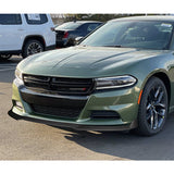 For 2015-2022 Dodge Charger SXT Carbon Look Front Bumper Splitter Spoiler Lip 3pcs + For 2015-2019 Dodge Charger SRT-Style Carbon Look Rear Bumper Lip Aprons 2pcs