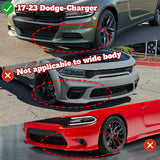 For 2015-2022 Dodge Charger SXT Painted Black Front Bumper Splitter Spoiler Lip  3pcs