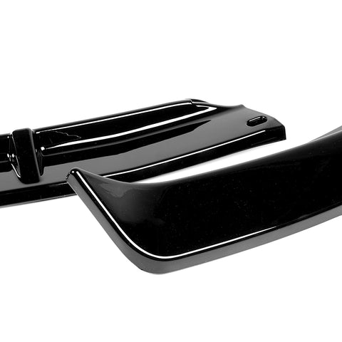For 2010-2013 Kia Forte STP-Style Painted BLK Front Bumper Splitter Spoiler Lip + 59" x 4" Universal Painted Black Side Skirt Extension Rocker Splitters Lip 9pcs