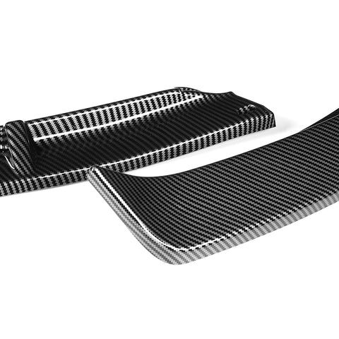 For 2010-2013 Kia Forte STP-Style Carbon Look Front Bumper Splitter Spoiler Lip + 59" x 4" Universal Carbon Look Side Skirt Extension Rocker Splitters Lip 9pcs
