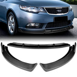 For 2010-2013 Kia Forte STP-Style Carbon Look Front Bumper Splitter Spoiler Lip + 59" x 4" Universal Carbon Look Side Skirt Extension Rocker Splitters Lip 9pcs