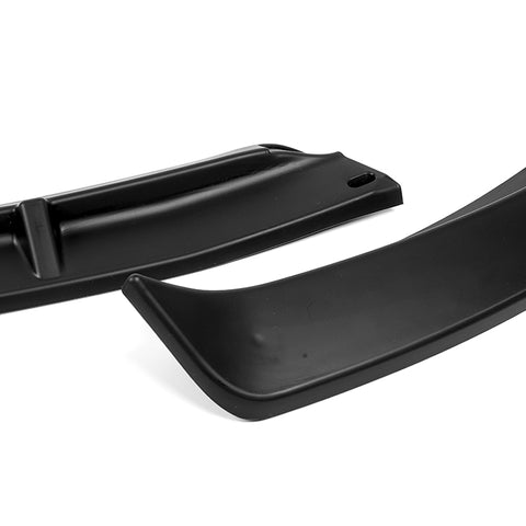 For 2010-2013 Kia Forte STP-Style Matt Black Front Bumper Splitter Spoiler Lip + 59" x 4" Universal Black Side Skirt Extension Rocker Splitters Diffuser Lip 9pcs