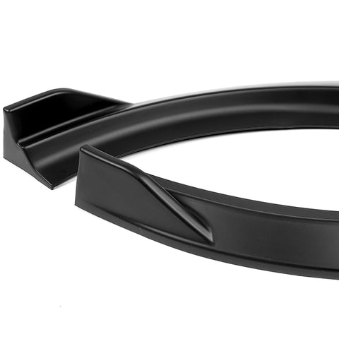 For 2010-2013 Kia Forte STP-Style Matt Black Front Bumper Splitter Spoiler Lip + 59" x 4" Universal Black Side Skirt Extension Rocker Splitters Diffuser Lip 9pcs