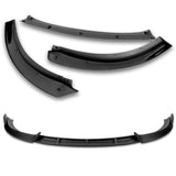 For 2010-2013 Kia Forte STP-Style Matt Black Front Bumper Splitter Spoiler Lip + 59" x 4" Universal Black Side Skirt Extension Rocker Splitters Diffuser Lip 9pcs