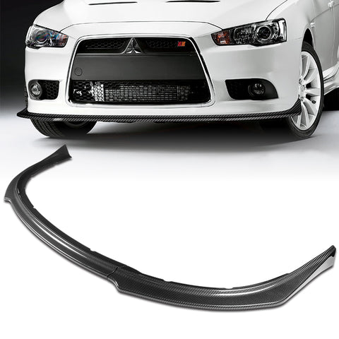 For 2009-2015 Lancer GT GTS RA-Style Carbon Look Front Bumper Body Spoiler Lip  3pcs