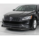 For 2016-2019 Volkswagen Passat Painted Black Front Bumper Splitter Spoiler Lip + 31"x4" Universal Painted Black Side Skirt Rocker Splitters Diffuser Winglet Wind