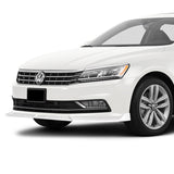 For 2016-2019 Volkswagen Passat Painted White Front Bumper Splitter Spoiler Lip + 86" x 4" Universal Painted White Side Skirt Extension Rocker Splitters Lip
