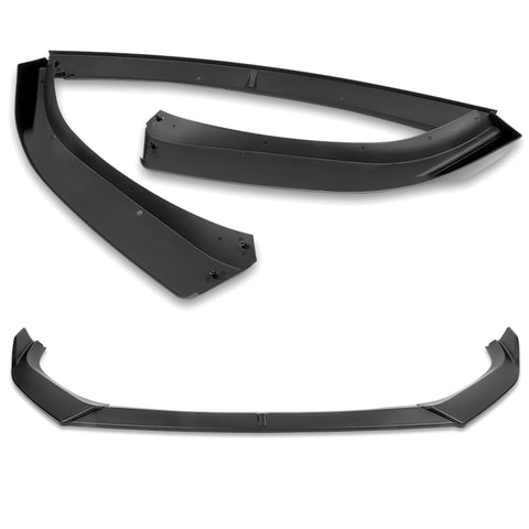 For 2016-2019 Volkswagen VW Passat Matt Black Front Bumper Splitter Spoiler Lip + 59" x 4" Universal Black Side Skirt Extension Rocker Splitters Diffuser Lip