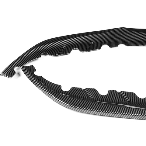 For 2017-2020 BMW 5-Series G30 M-Sport Carbon Look Front Bumper Body Spoiler Lip + 31"x4" Universal Carbon Style Side Skirt Rocker Splitters Diffuser Winglet Wind