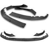 For 2017-2020 BMW 5-Series G30 M-Sport Matt Black Front Bumper Body Spoiler Lip + 59" x 4" Universal Black Side Skirt Extension Rocker Splitters Diffuser Lip
